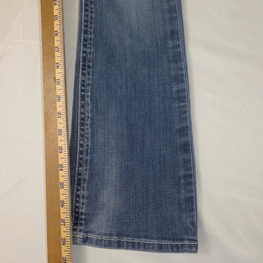 Ariat REAL Denim Jeans Women 12 Blue Bootcut Stretch Paisley Waistband